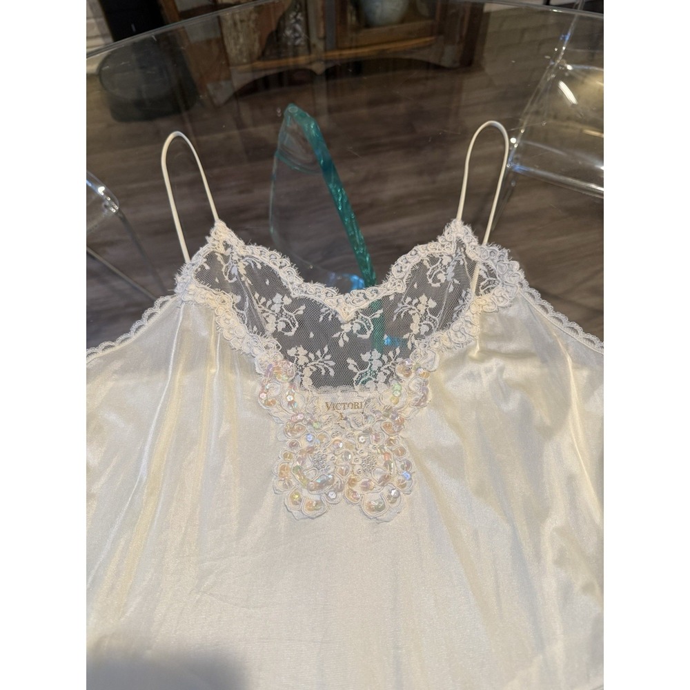 Vintage Victoria's Secret Gold Label Bridal Robe Embellished Slip Gown Ivory - Picture 8 of 16